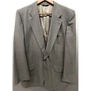 Vintage Burberry Jacket Men 46R Gray Wool Sport Suit Coat Blazer Office USA